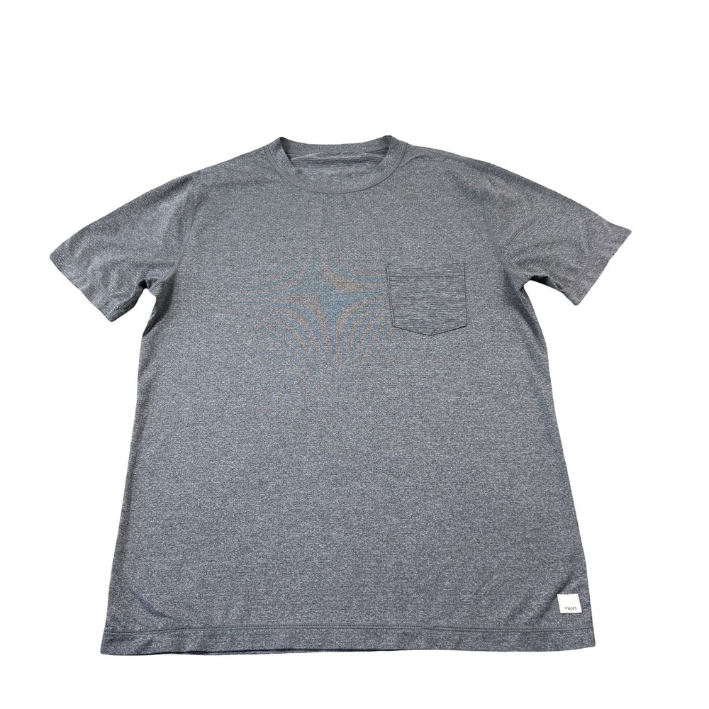 Vuori Tradewind Performance T-Shirt Mens Small Charcoal Heather Gray Pocket V109